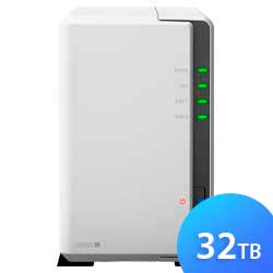 DS220j 32TB Synology - Storage NAS 2 Baias HDD/SSD