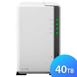 DS220j 40TB Synology - Storage NAS 2 Baias HDD/SSD