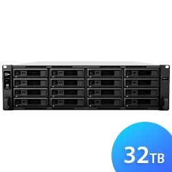 RS4021xs+ 32TB RackStation Synology - Storage NAS 16 Baias SATA/SSD