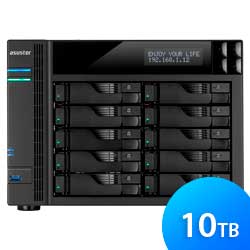 AS6210T 10TB Asustor - 10 Bay NAS Storage p/ Hard Disks SATA