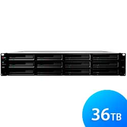 RS3614RPxs 36TB Synology - Servidor NAS rackmount 12 baias SATA