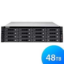 TS-EC1680U R2 48TB Qnap - Storage NAS 16 baias Rackmount p/ HDD LFF SATA