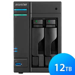 AS6102T 12TB Asustor - Servidor NAS 2 bay p/ Hard Disks SATA