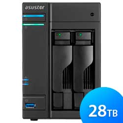 AS6102T 28TB Asustor - Servidor NAS 2 bay p/ Hard disks SATA