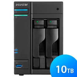 AS6202T 10TB Asustor - Storage NAS 2 baias para discos rígidos SATA