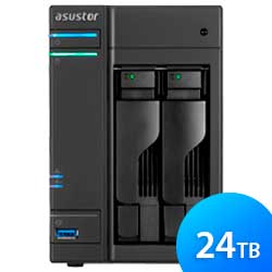 AS6202T 24TB Asustor - Servidor NAS 2 baias para discos SATA