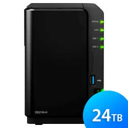 DS216+II 24TB Synology - Storage NAS 2 baias Diskstation SATA