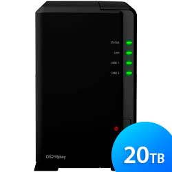 DS218play Synology DiskStation - Storage NAS 2 baias até 20TB