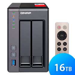 TS-251+ 16TB Qnap - Storage NAS 2 baias SATA Media server DLNA