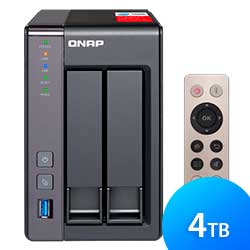 TS-251+ 4TB Qnap - Storage NAS 2 baias SATA Media server DLNA