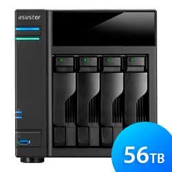 AS6104T 56TB Asustor - Storage NAS 4 bay p/ Hard Disks SATA