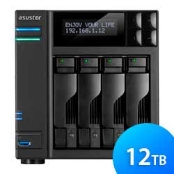 AS6404T 12TB Asustor - Storage NAS p/ 4 discos rígidos SATA