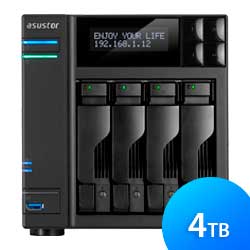AS7004T 4TB Asustor - Storage NAS 4 baias p/ Hard drives SATA