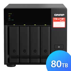 TS-473A 80TB Qnap - Storage NAS 4 baias p/ discos HDD/SSD SATA