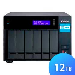 TVS-672N 12TB Qnap - Storage NAS 6 baias SATA/SSD Externo