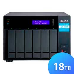 TVS-672N 18TB Qnap - Storage NAS 6 baias SATA/SSD Externo