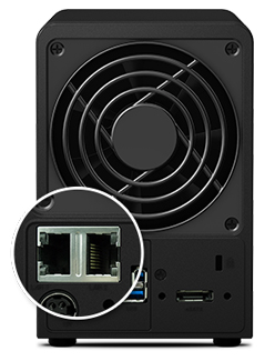 Um servidor com duas portas LAN Gigabit