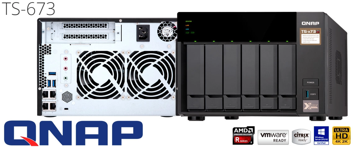 Qnap TS-673, storage NAS até 84TB com 6 baias hot-swappable