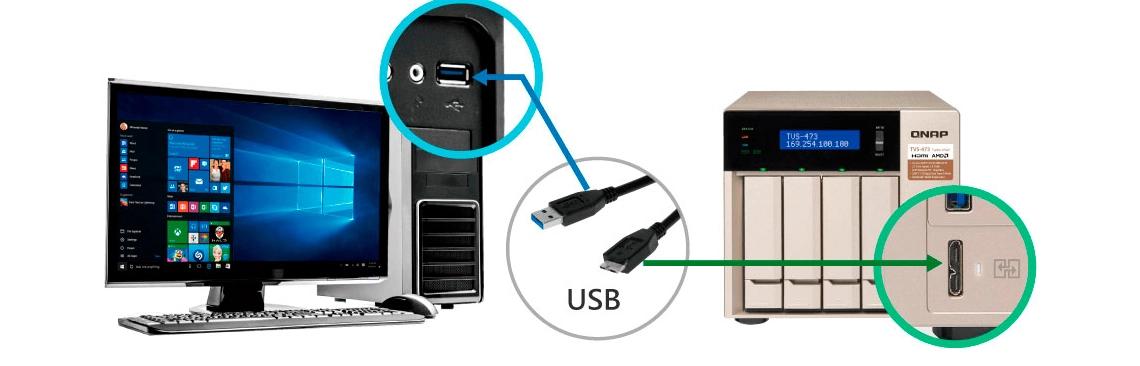 Acesso direto aos arquivos via USB QuickAccess