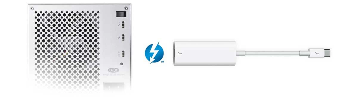 Alta performance do HD 108TB LaCie garantida com portas Thunderbolt