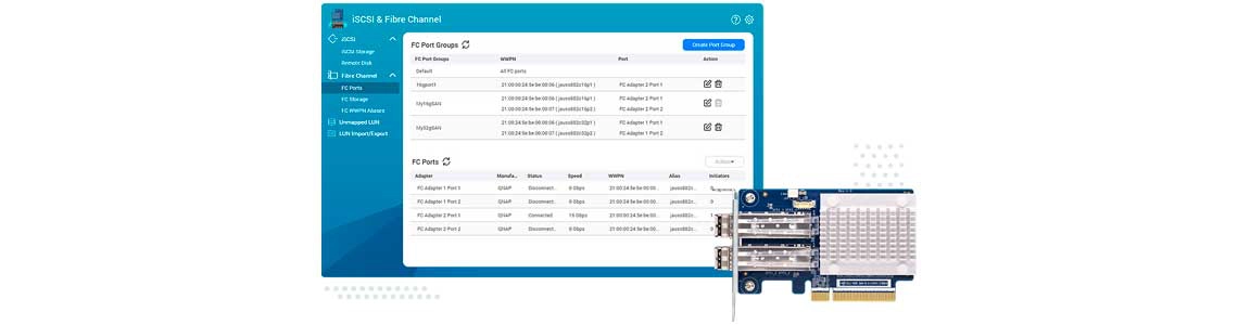 Ambiente SAN de Fibre Channel acessível para o NAS