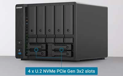 Armazenamento híbrido U.2 NVMe + SATA