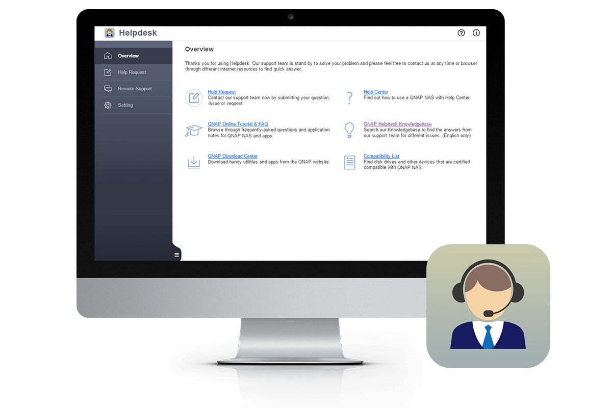 Assistência técnica Qnap diretamente via internet