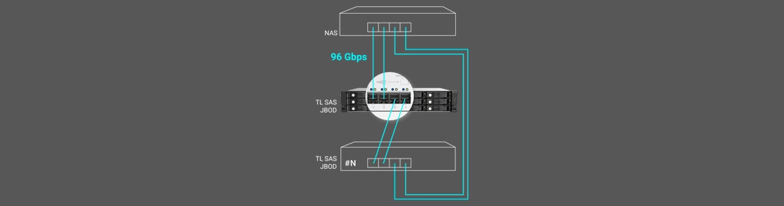 Atinja até 96Gb/s com a agregação de link