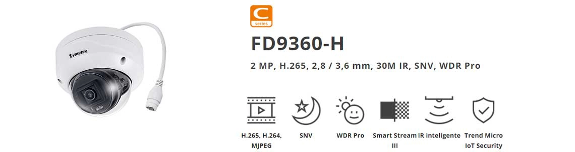 Câmera Dome 2MP, FD9360-H Vivotek