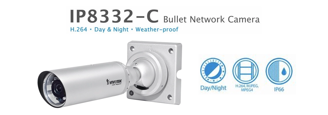 Câmera IP VIVOTEK IP8332 PoE Bullet 1MP