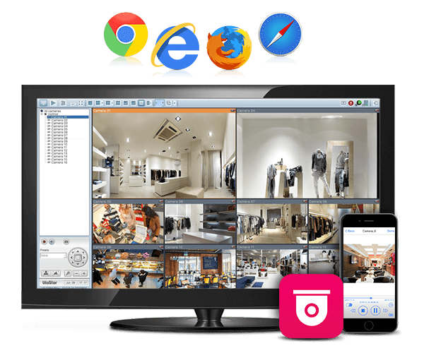 Central de vigilância para até 80 câmeras