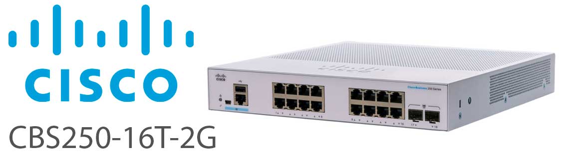Switch Cisco CBS250-16P-2G – 16 Porte PoE+ Gigabit, Gestito, Ricondizionato