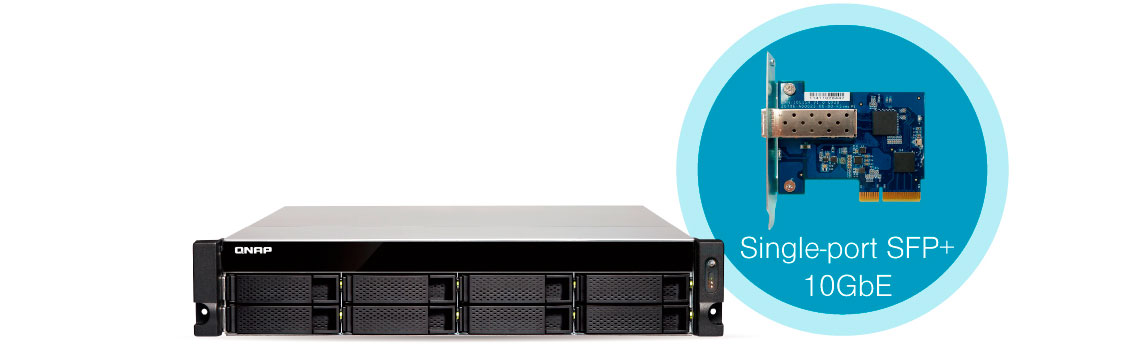 Conectividade 10GbE integrada no storage rack 32TB TS-863U-RP