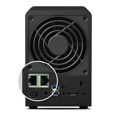 Um NAS 10TB Synology com entradas LAN, USB 3.0 e eSATA