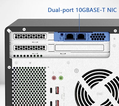 Conectividade dupla de 10 GbE para transferência de dados