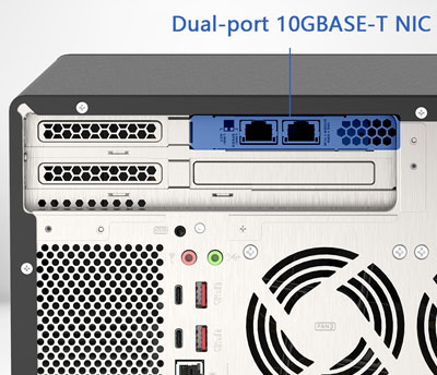 Conectividade dupla de 10 GbE para transferir dados