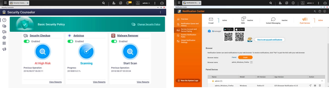 Controle sobre o status do sistema e segurança dos dados