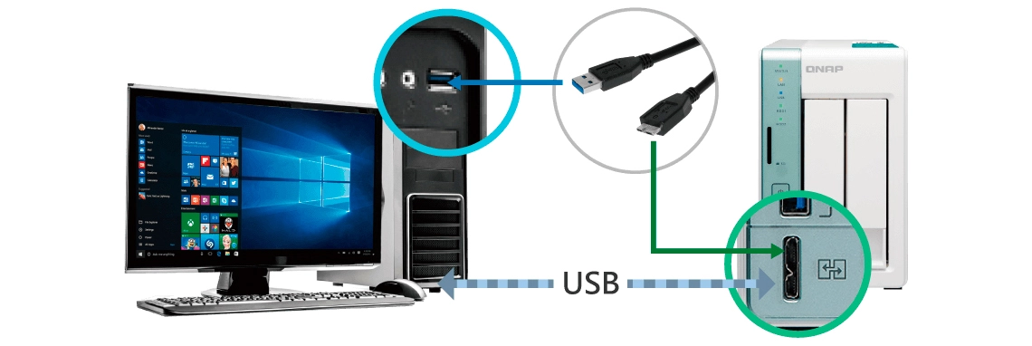 DAS 2TB com acesso direto aos arquivos via USB