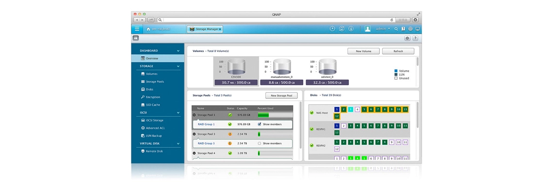 Disk Array com Volume flexível