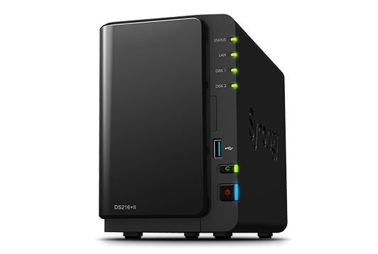 Synology DS216+II, 2-Bay storage 10TB, compacto e de alta performance