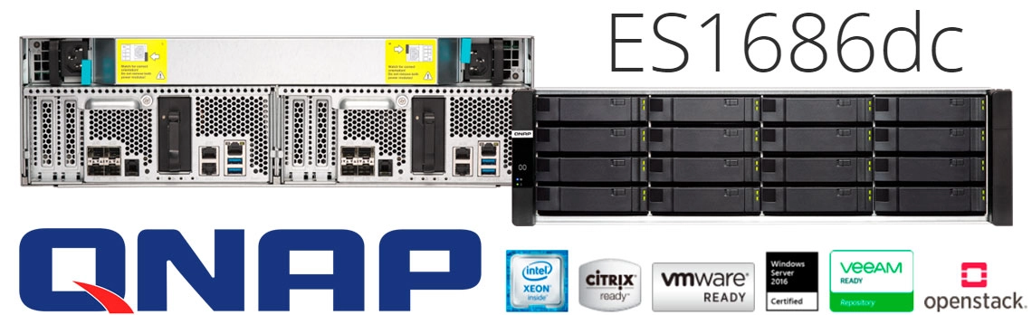 ES1686dc 32TB Qnap, storage NAS com alta disponibilidade corporativa