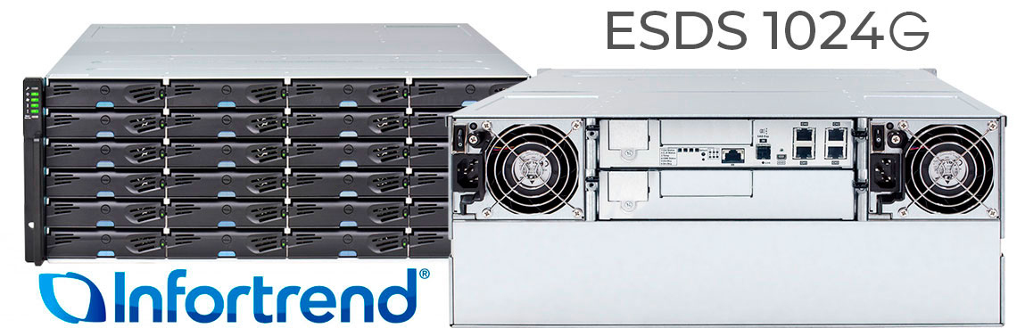 ESDS 1024G Infortrend, storage SAN 24 baias hot-swappable