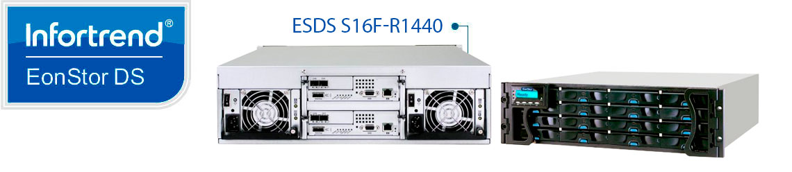 ESDS S16F-R1440 Infortrend, storage fibre channel 16 baias hot-swappable