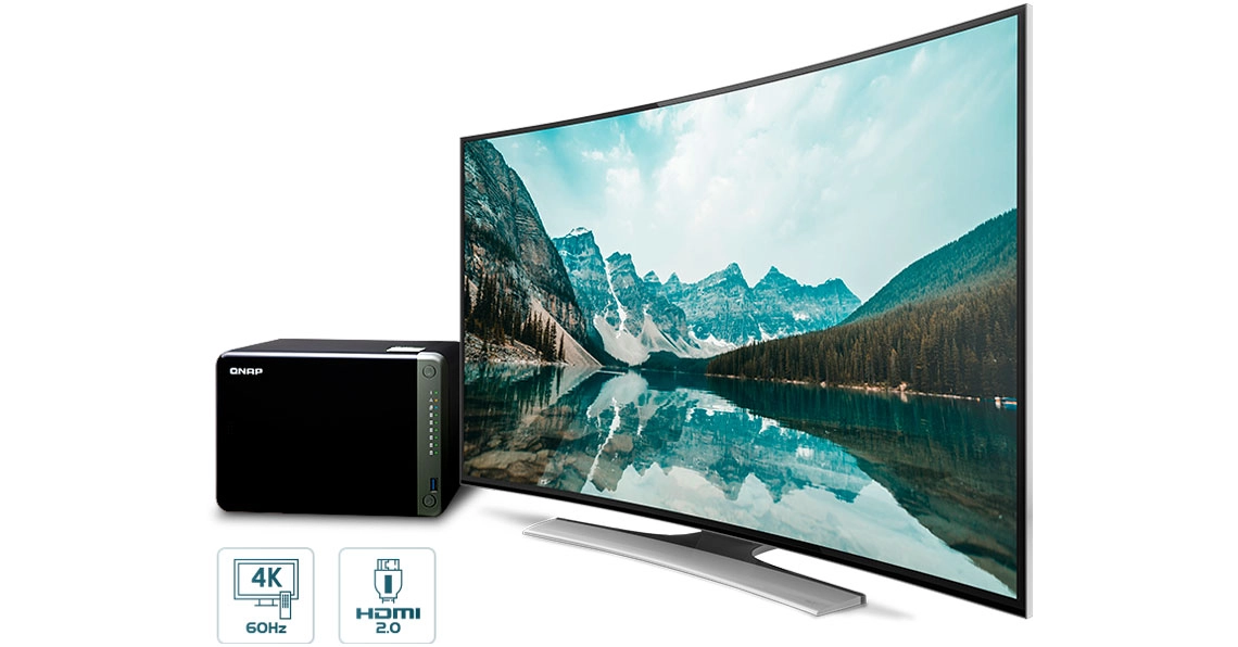 Exibição 4K via HDMI e transcodificação de vídeo em tempo real