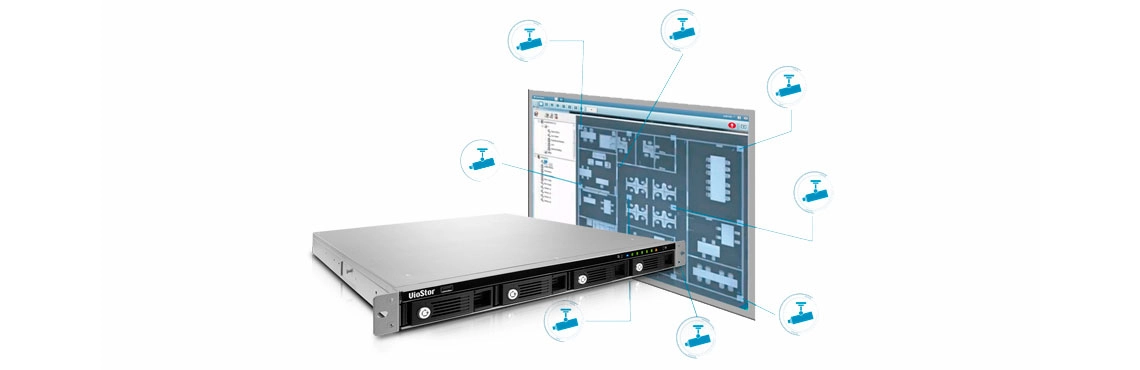 Gerenciamento de múltiplas câmeras IP - VS-4108U-RP NVR 8 câmeras