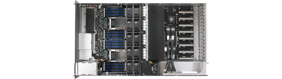 Um GPU server com hardware preparado para altas cargas de trabalho