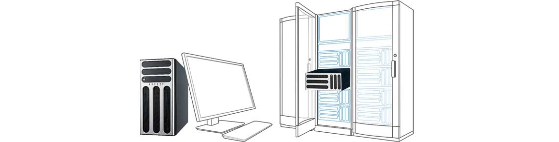 Servidor com hardware para escritórios ou data centers