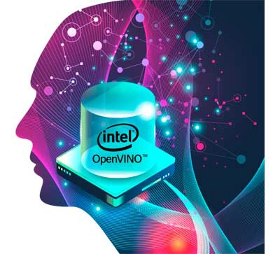 Identificação de imagem com o Intel OpenVINO AI integrado.