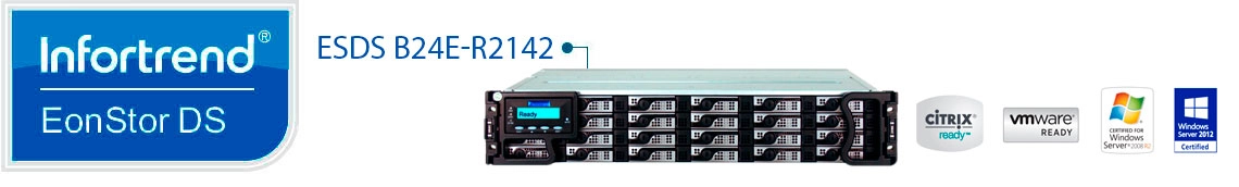Infortrend EonStor DS B24E-R2142, servidor com 24 baias 2,5