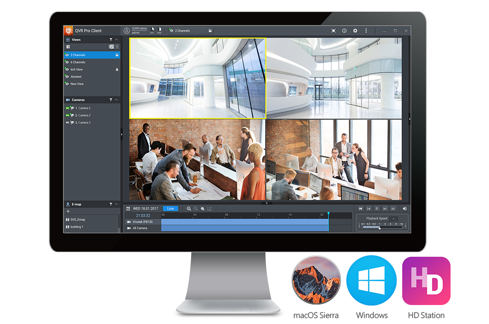 QVR Pro, uma solução de sistema de vigilância flexível 